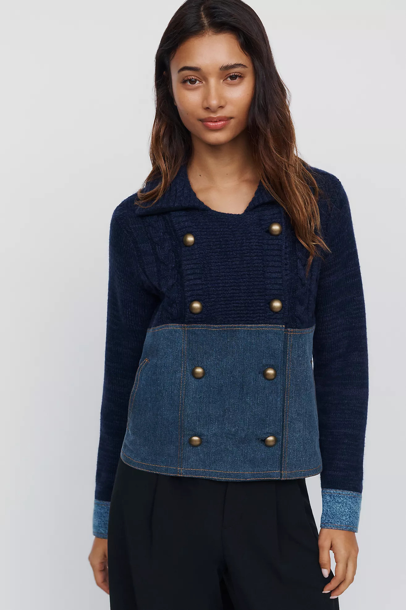 Cotton Wool Blend Denim Cardigan | Anthropologie (US)