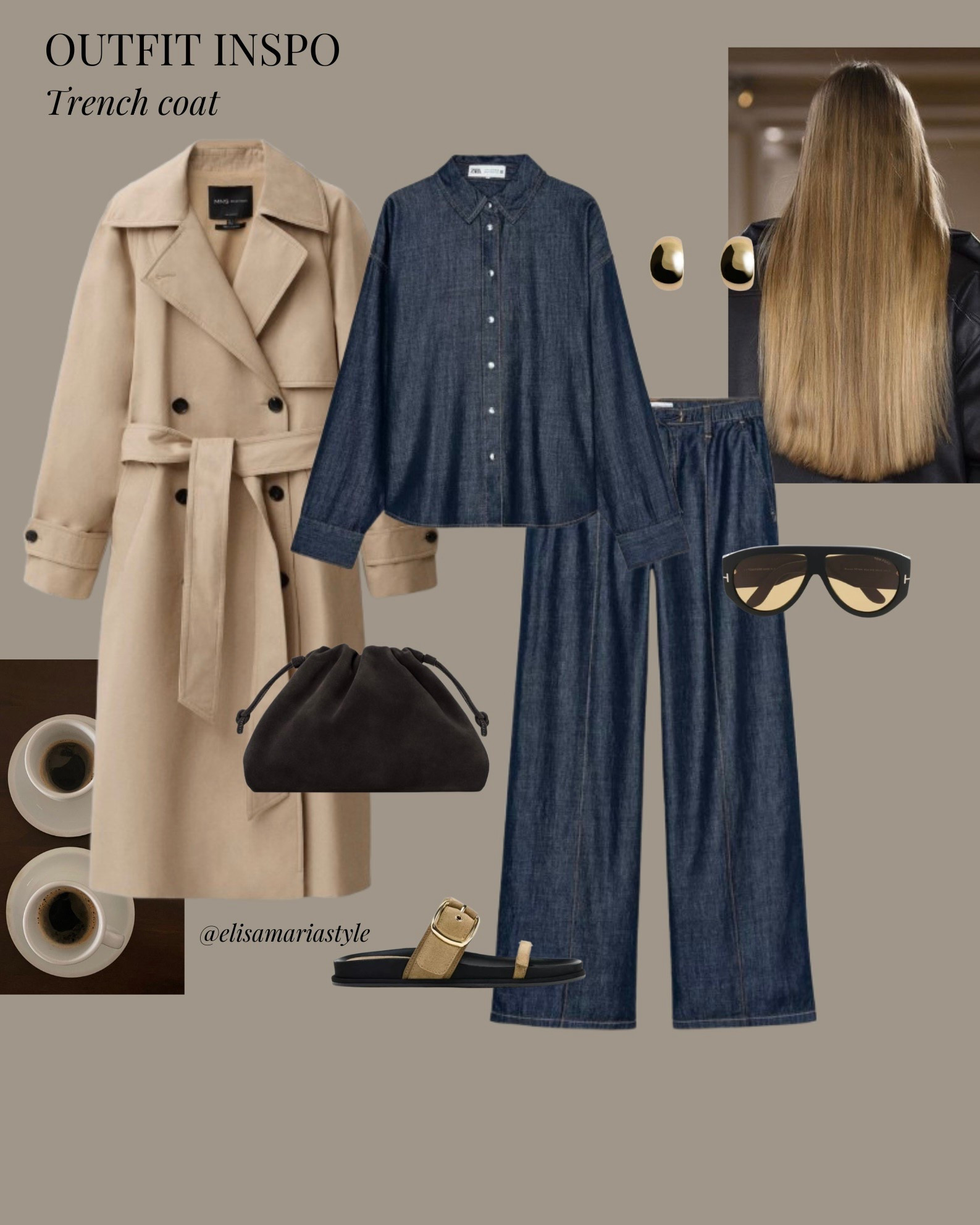 Trench coat and denim set outfit idea for spring and summer 🤍

#LTKspring #LTKmodest #LTKworkwear