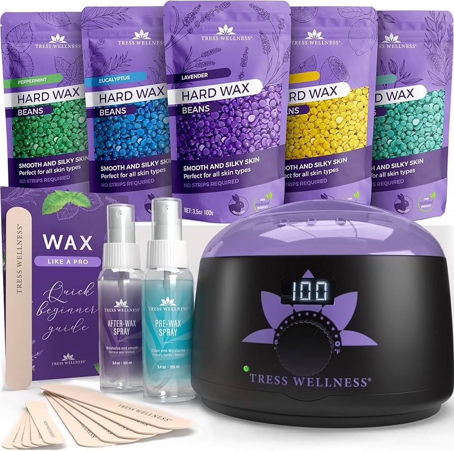 Tress Wellness Waxing Kit for Brazilian Wax - Easy to Use - For Sensitive Skin - Digital Display,... | Amazon (US)