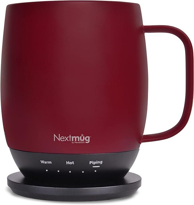 Nextmug - Temperature-Controlled, Self-Heating Coffee Mug (Burgundy - 14 oz.) | Amazon (US)