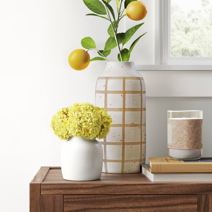 7" x 6" Artificial Yellow Flower Arrangement in Vase Cream - Threshold™ | Target