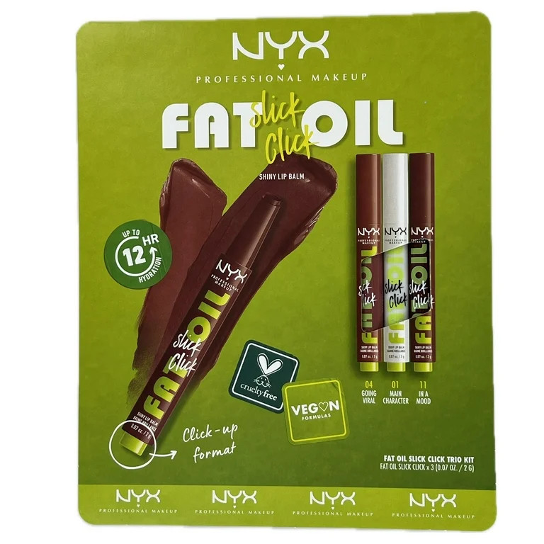 NYX Professional Fat Oil Slick Click Shiny Lip Balm Variety, 2 Gram (Pack of 3) | Walmart (US)