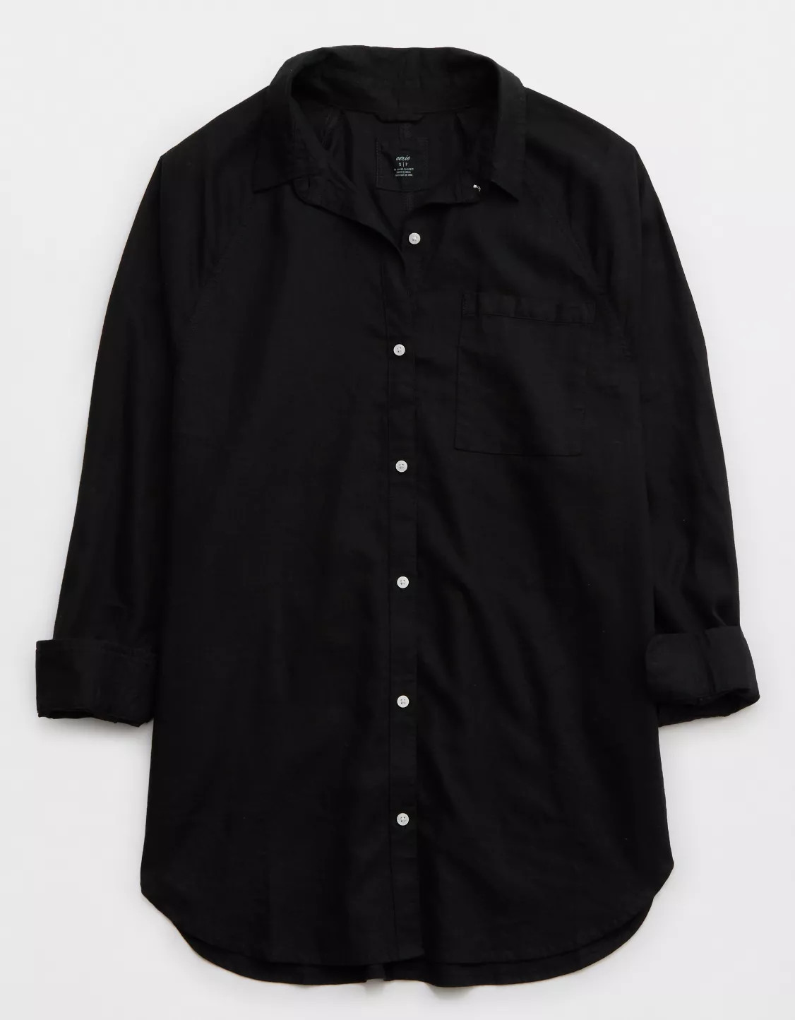 Aerie Pool-To-Party Linen Blend Cover Up Shirt | American Eagle Outfitters (US & CA)