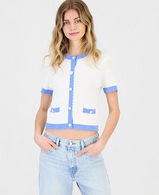 Bennet Rib Knit Short-Sleeve Sweater | Macy's