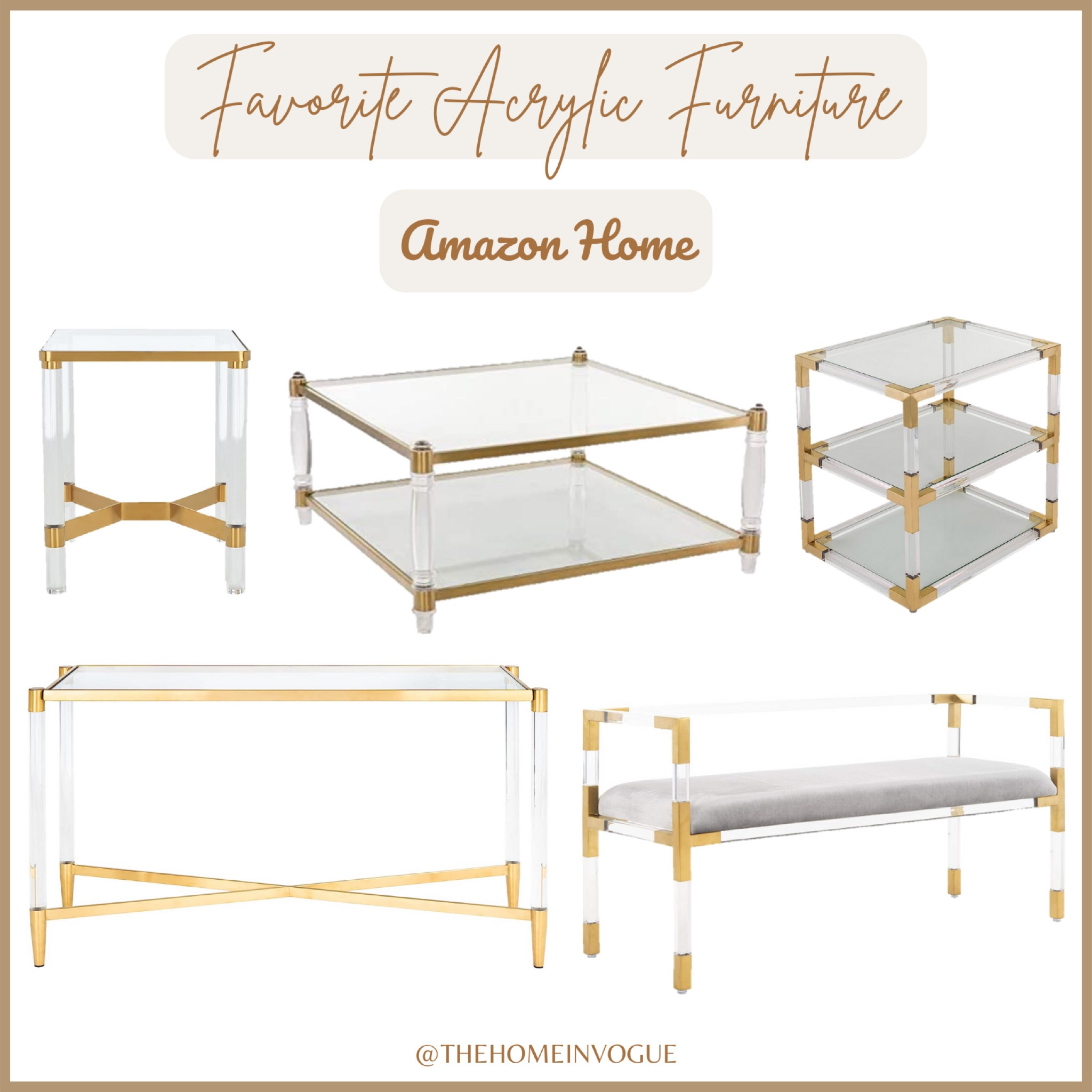 Favorite Acrylic furniture, Amazon home, Walmart home, acrylic table, acrylic bar cart, acrylic bench, acrylic coffee table, acrylic side table, acrylic accent table, acrylic end table, acrylic dining table

#LTKhome #LTKsalealert #LTKFind