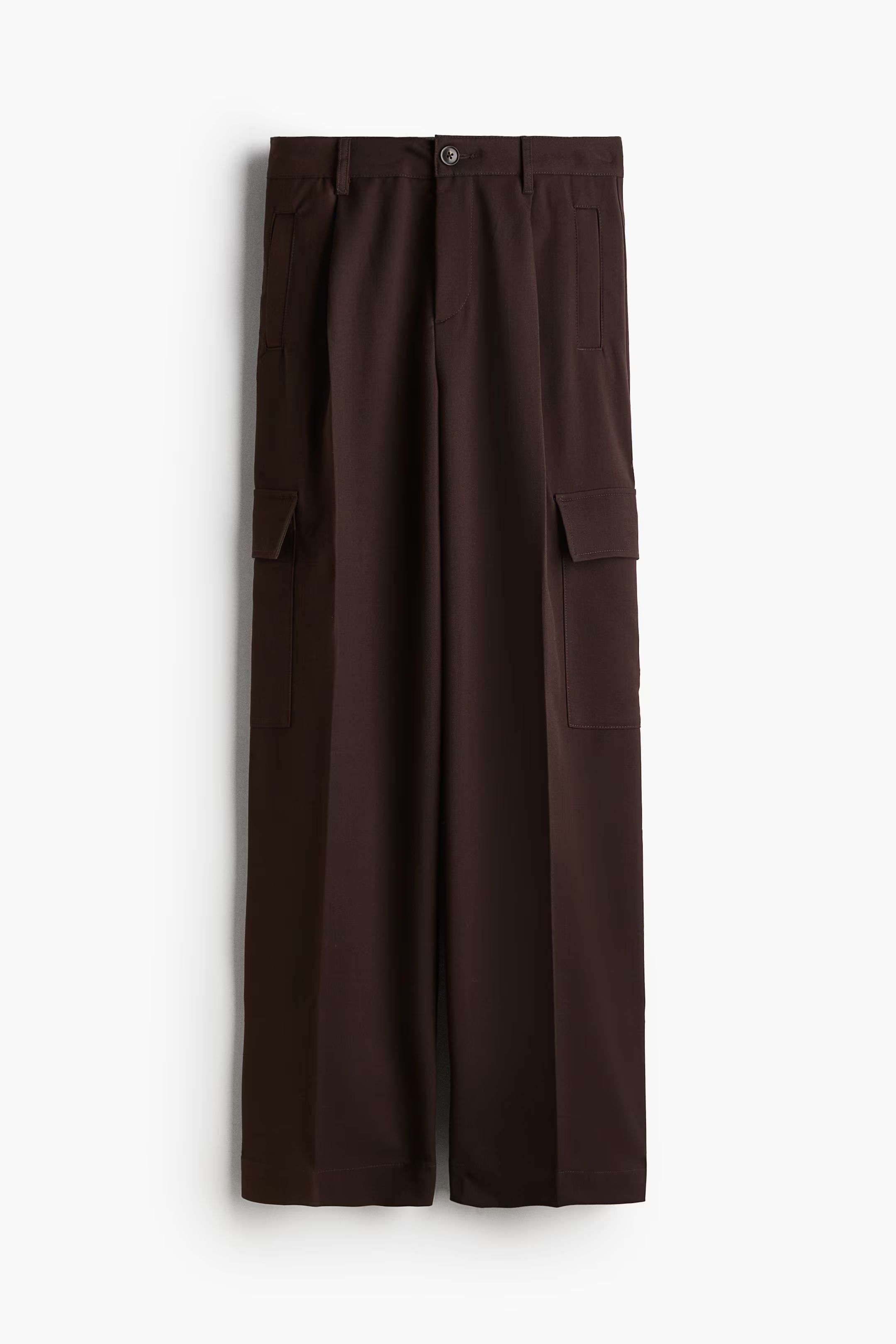 Wide cargo trousers - Taille régulière - Longue - Dark brown - FEMME | H&M FR | H&M (FR & IT & ES)