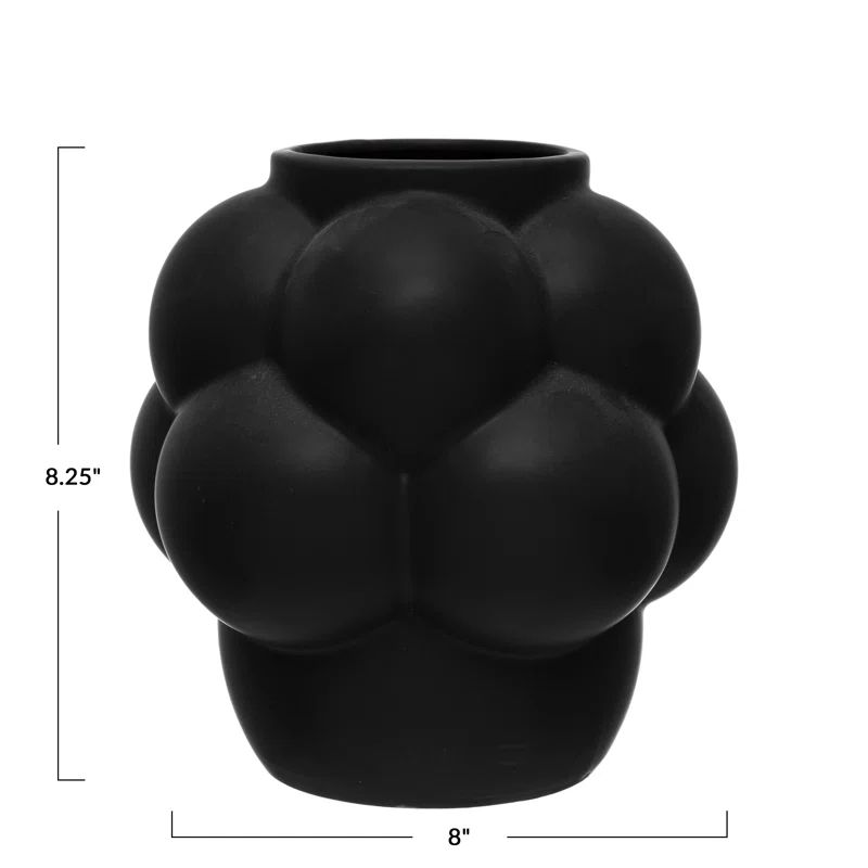 Stoneware Vase with Raised Dots and Matte Finish | Wayfair North America