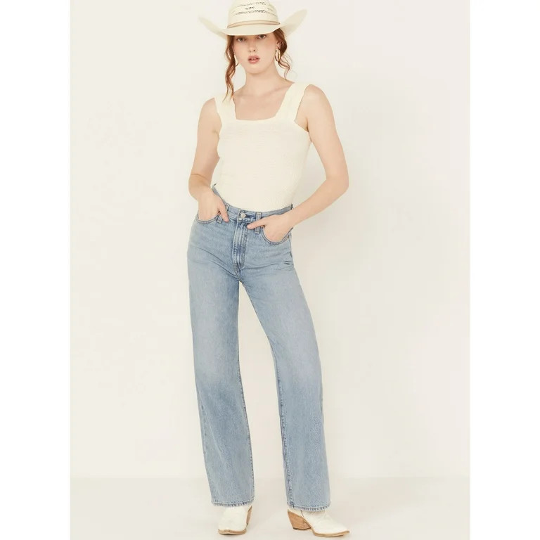 Levi's Women's Premium Light Wash High Rise Far And Wide Ribcage Leg Jeans Light Wash 28W x 32L | Walmart (US)