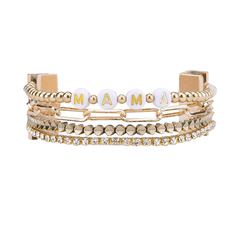 Mama Mini Cuff - Gold & White | Victoria Emerson