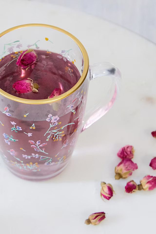 Floral Glass Mug | Urban Outfitters (EU)
