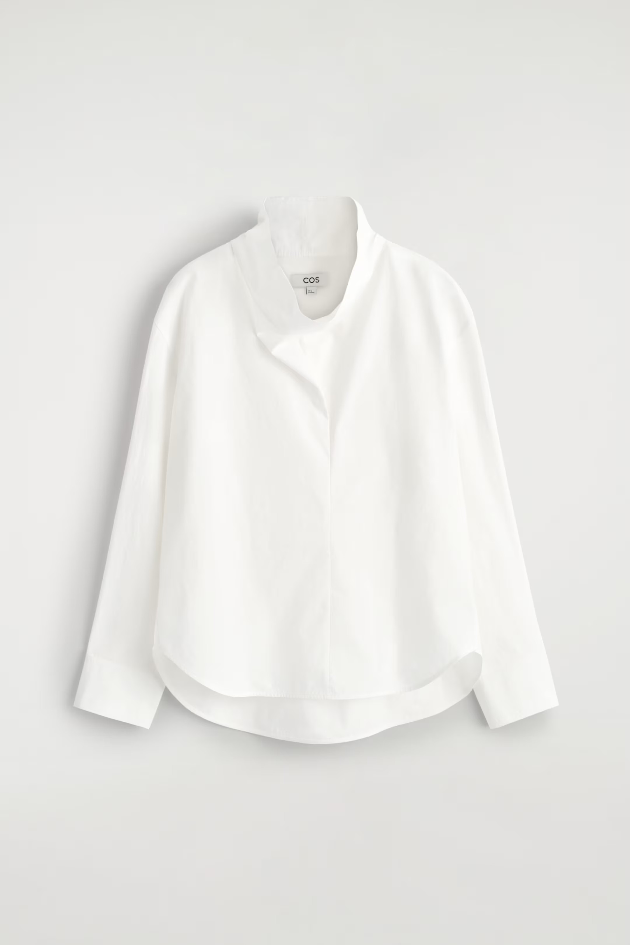 FUNNEL-NECK COTTON SHIRT - WHITE | COS GB | COS UK