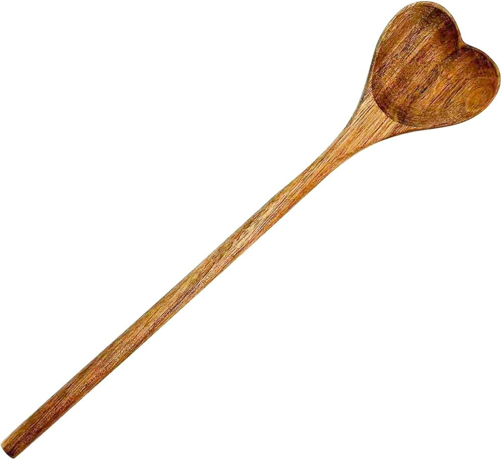Mikily’s Wooden Heart Shaped Serving Spoon Set with Honey Stir Ladle Small Cooking Utensil for ... | Amazon (US)