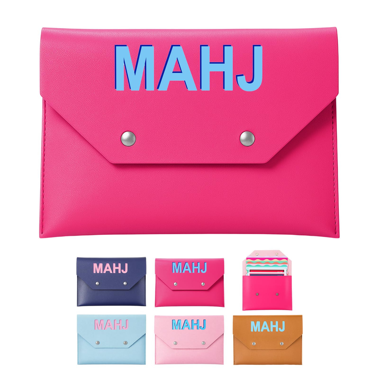 Leather Mahjong Card Clutch Holder Pouch for Cards Mahjong Accessories Protective Cover Case with... | Amazon (US)