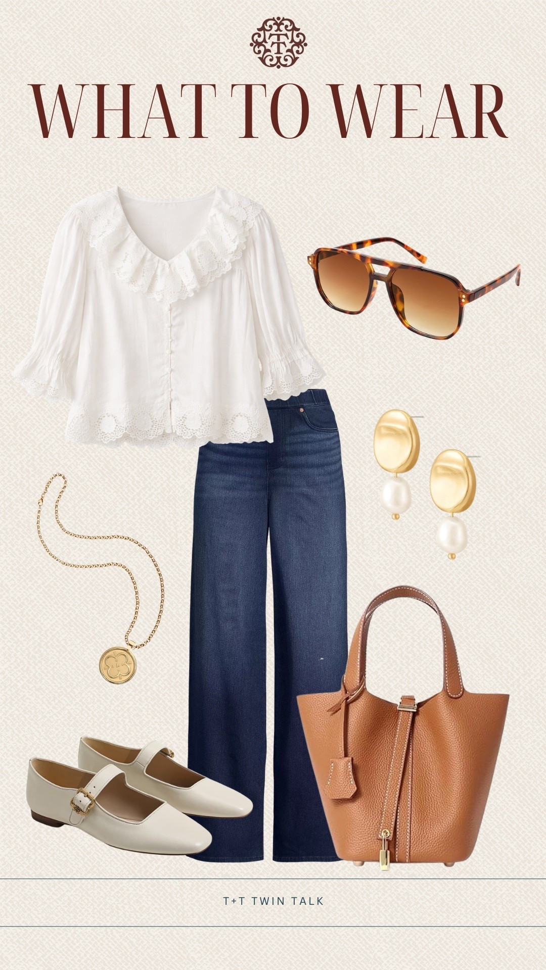 T+T, what to wear! We are obsessed with this ruffled top that just dropped at social threads! It pairs perfectly with dark wash denim from lands end and a pair of Sam Edelman mary Jane flats! 

#LTKSeasonal #LTKOver40 #LTKMidsize