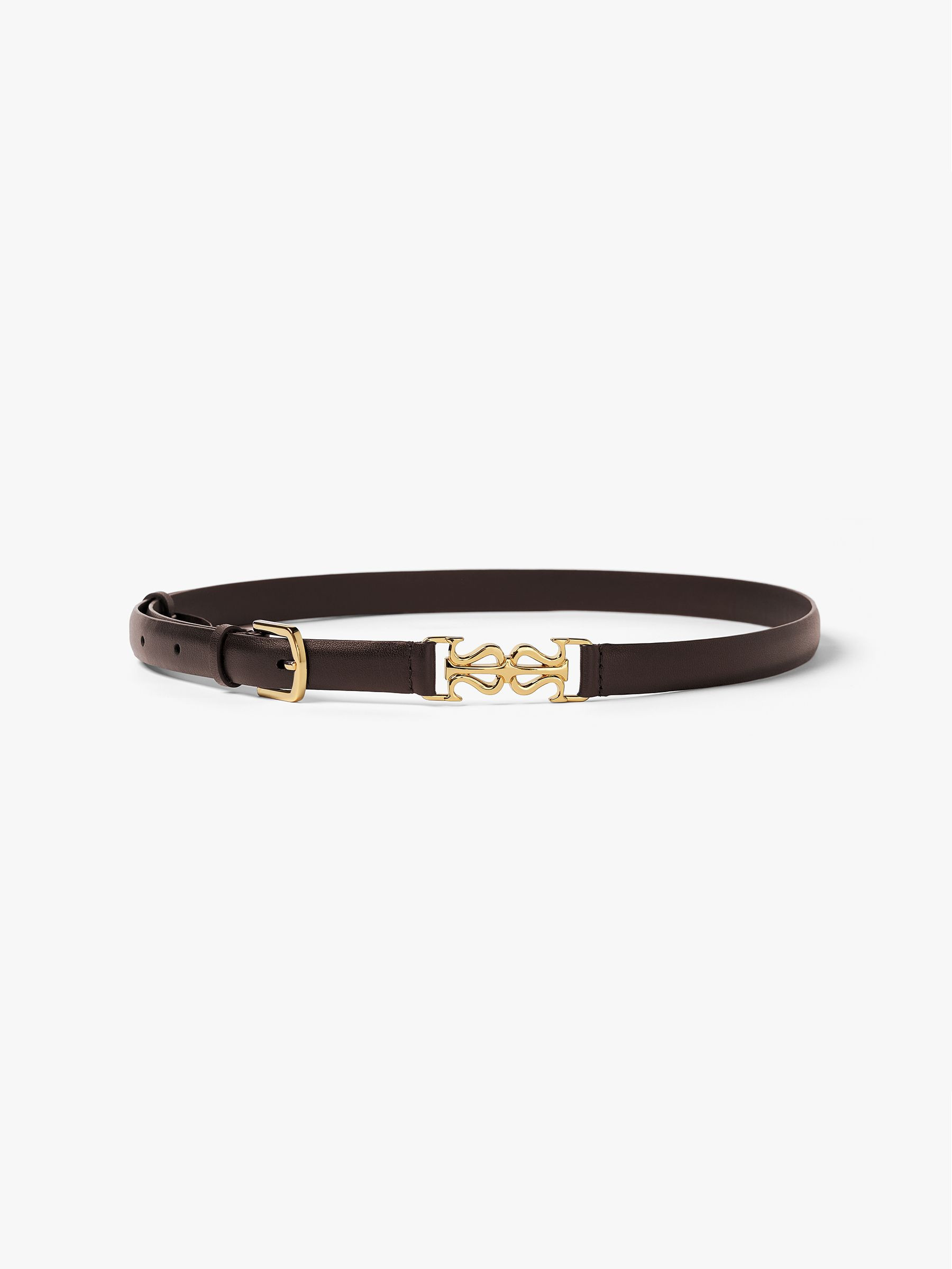 LS Clasp Leather Skinny Belt | LilySilk
