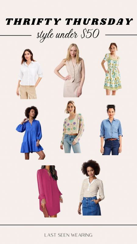 Thrifty Thursday: Styles Under $50
#chambrayshirt #springdress

#LTKstyletip #LTKfindsunder50