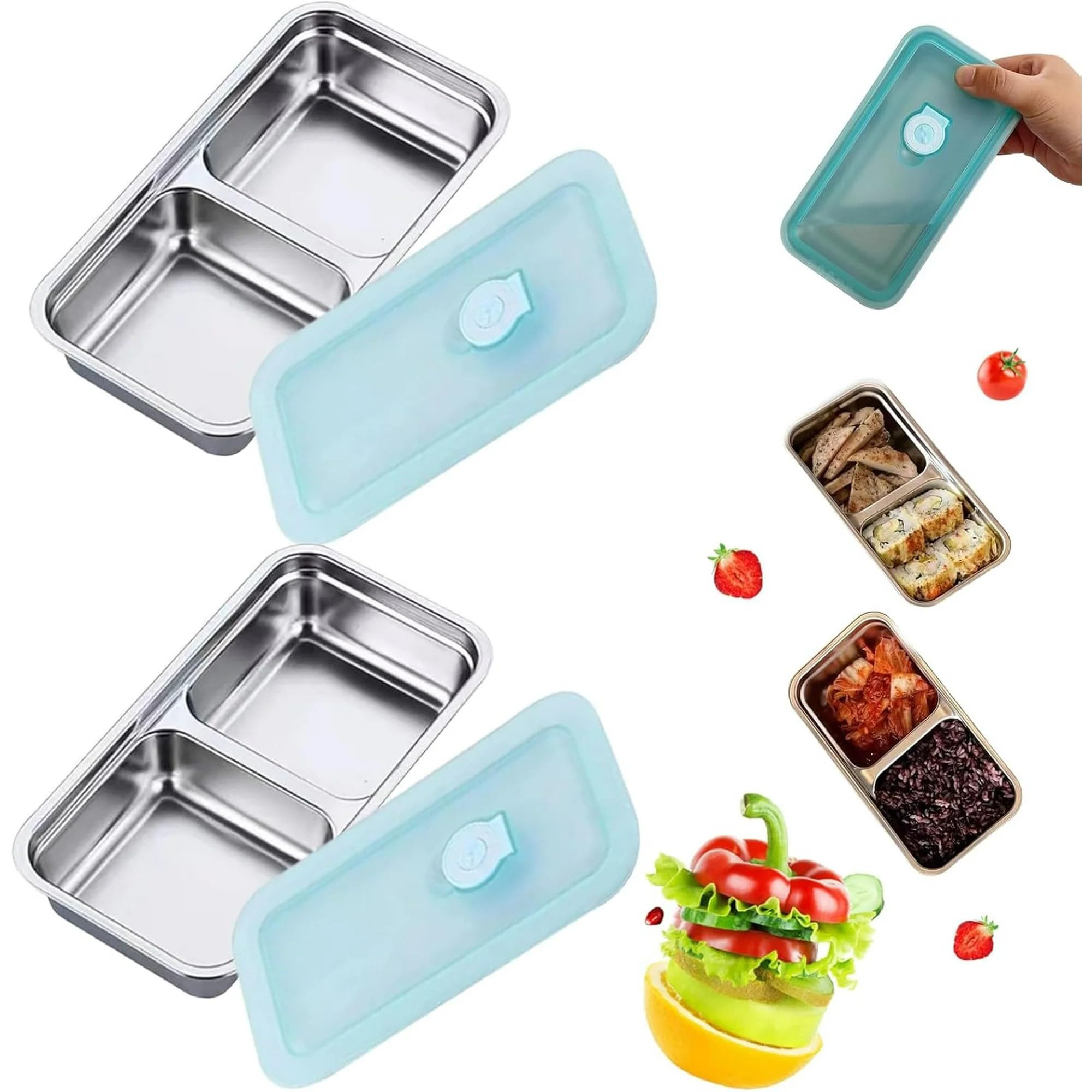 Grab and Go Snack Containers Reusable, Stainless Steel Double Compartment Snack Containers, Dishw... | Amazon (US)