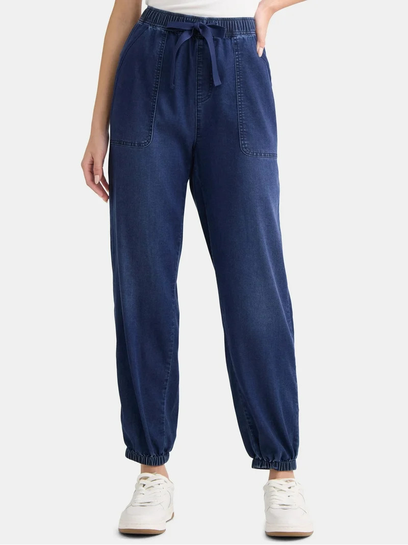 Time and Tru Women's High Rise Parachute Jogger Pants, 28" Inseam, Sizes XS-XXXL | Walmart (US)