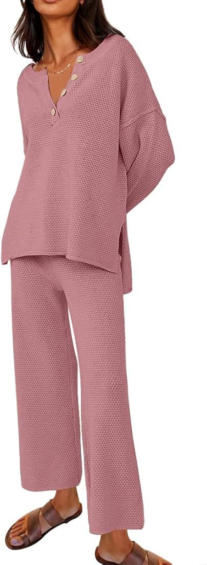 LILLUSORY Women's 2 Piece Trendy Outfits Oversized Slouchy Matching Lounge Sets Cozy Knit Loungew... | Amazon (US)
