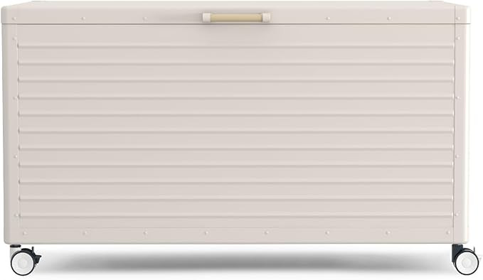 134 Gallon Large Outdoor Deck Box with Wheels, Storage Box with Lid for Patio Furniture, Garden T... | Amazon (US)