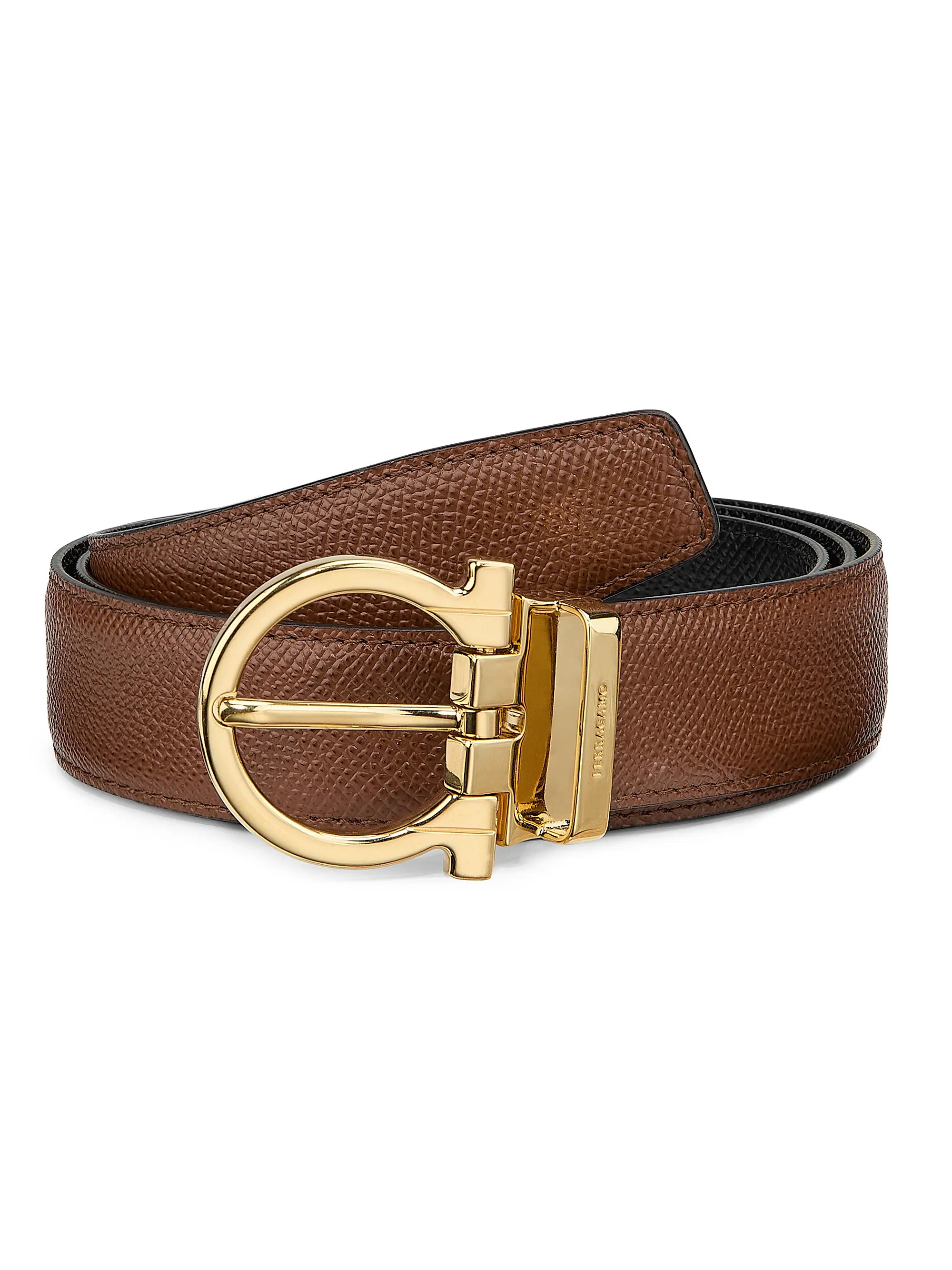 FERRAGAMO Reversible Gancini Leather Belt | Saks Fifth Avenue | Saks Fifth Avenue