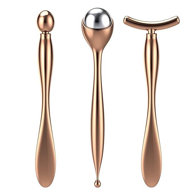 3-IN-1 Metal Eye Cream Applicator Roller, Face Roller Massager Tool for Eye Massage Face Massage ... | Amazon (US)