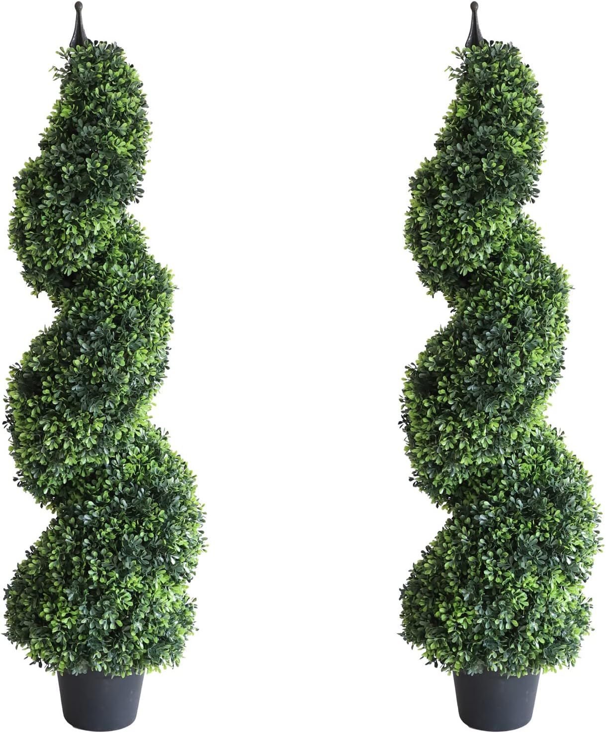 Damomo Artificial Topiaries Outdoor Boxwood Trees, Spiral Topiary Tree 3.6 ft(2 Pieces) Faux Topi... | Amazon (US)