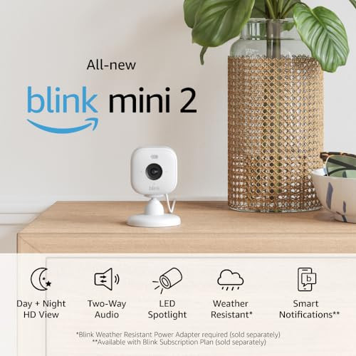 All-new Blink Mini 2 — Plug-in smart security camera, HD night view in color, built-in spotligh... | Amazon (US)