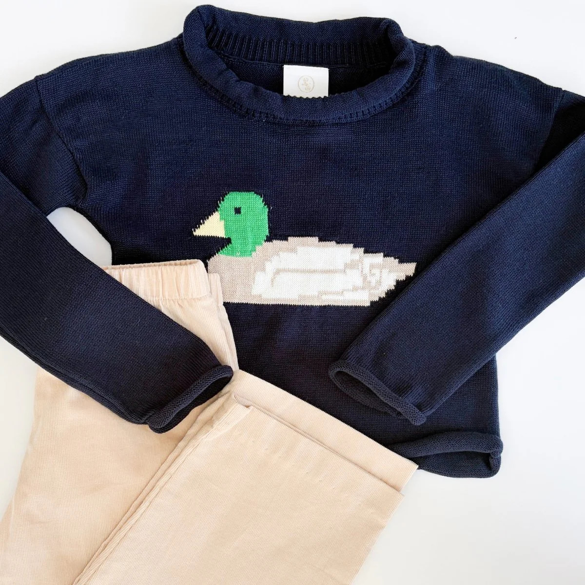 Ryan Roll Neck Sweater - Northshore Navy, Mallard | Lullaby Set