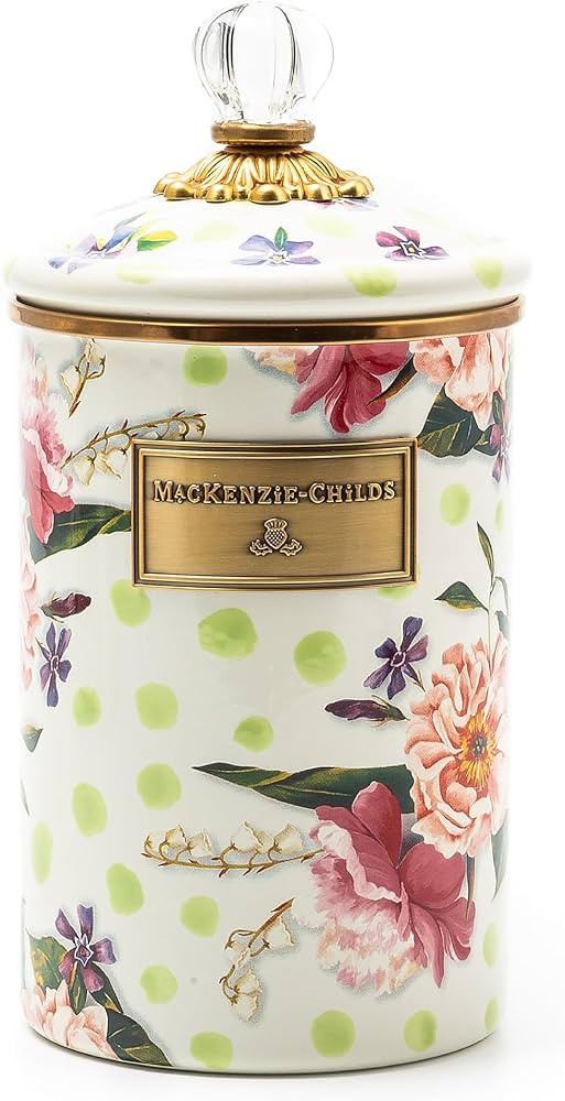 MACKENZIE-CHILDS Wildflowers Enamel Canister, Floral Kitchen Storage Container with Lid, Large | Amazon (US)