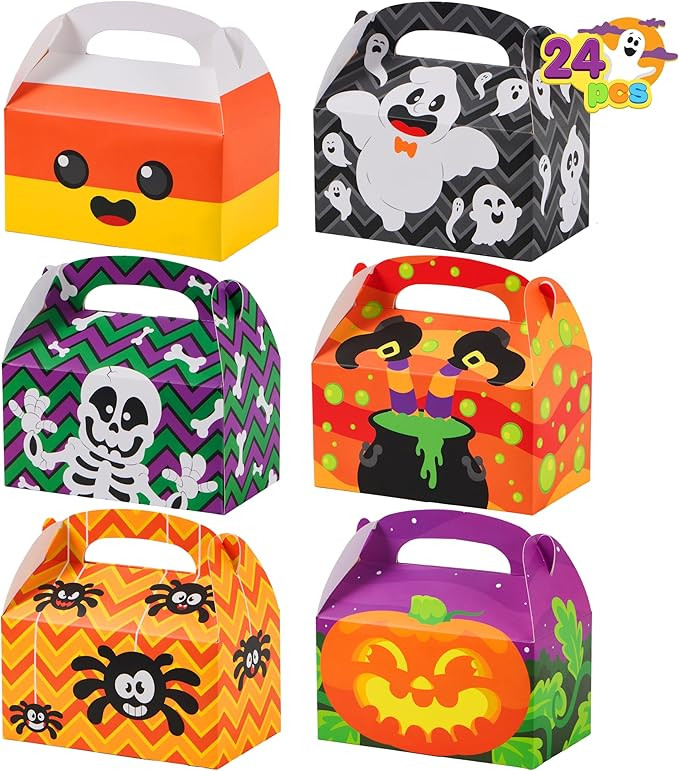 JOYIN 24 PCS Halloween Treat Boxes Candy Boxes, House Cardboard Goodie Bags, Cookies Candy Bags f... | Amazon (US)