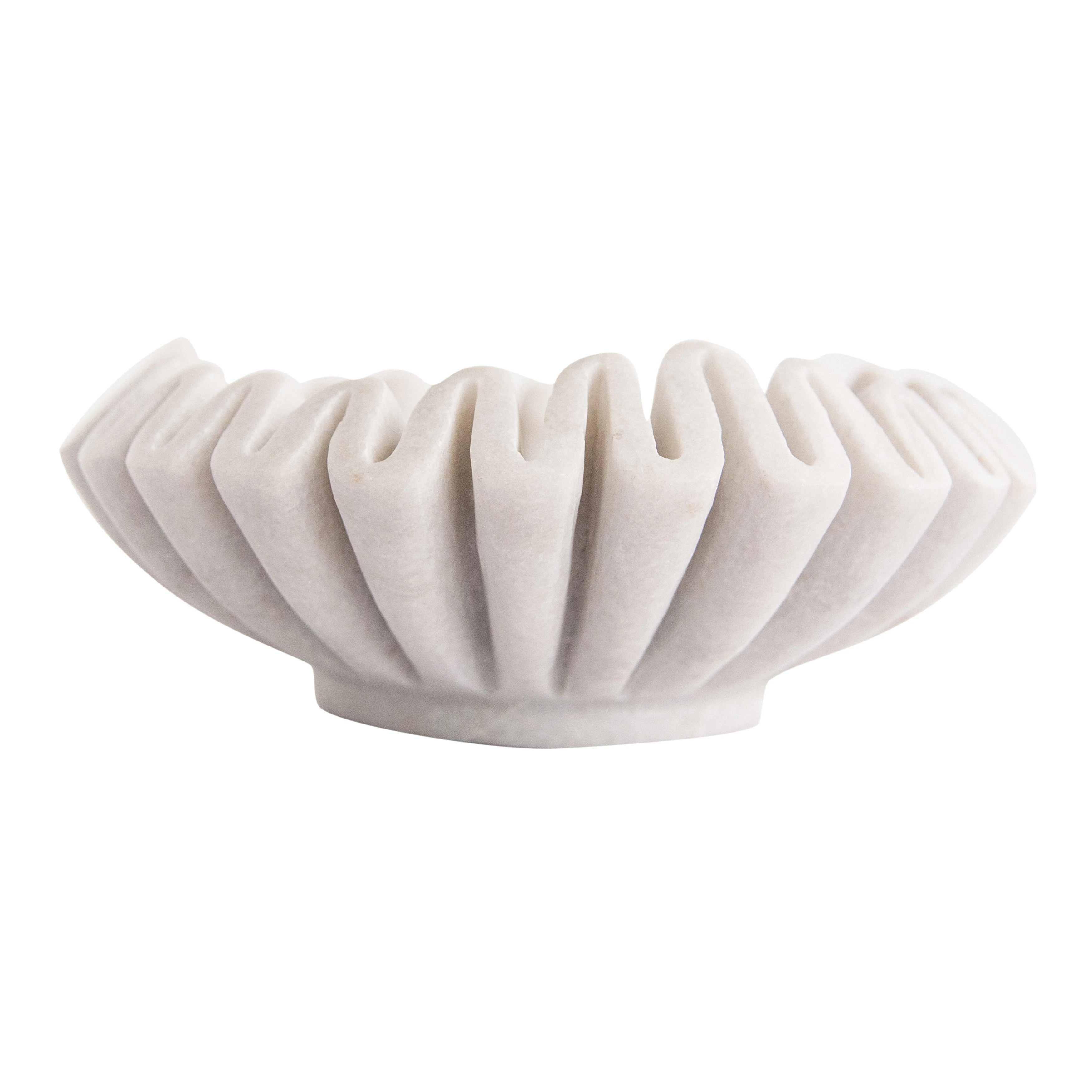 Marble Pleated Dish - 7.0"L x 7.0"W x 2.5"H - 7.0"L x 7.0"W x 2.5"H | Bed Bath & Beyond