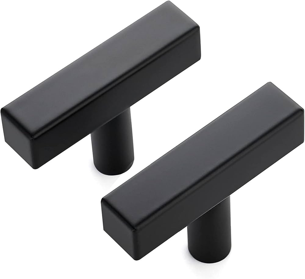 Ravinte 10 Pack Black Square Bar Cabinet Knobs 2 Inch Square Cabinet Pulls Matte Black Single Hol... | Amazon (US)