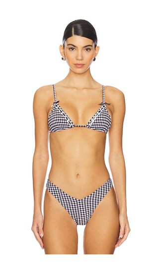 Lumia Seersucker Gingham Top in Blackberry Gingham | Revolve Clothing (Global)