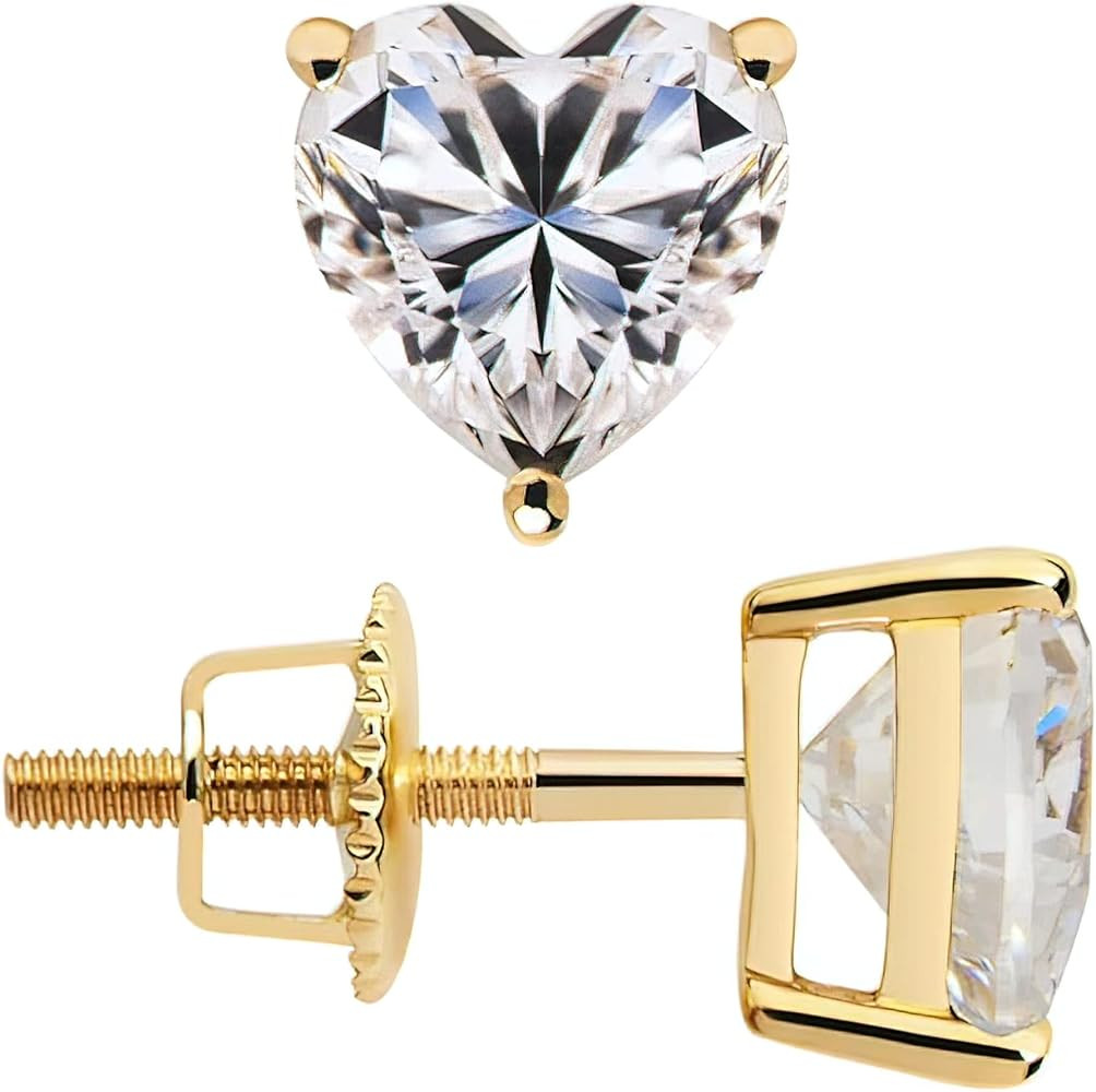 Fox Jewelry Co. 14k Yellow Gold Stud Diamond Earrings For Men & Women, Women's Mens Diamond Earri... | Amazon (US)