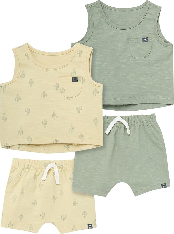 Modern Moments by Gerber Baby Boys 4-Pack Sleeveless Top & Short Set | Amazon (US)