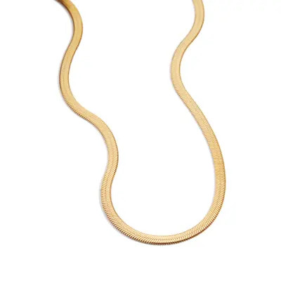 Mint & Lily Herringbone Gold Chain Necklace in Silver at Nordstrom | Nordstrom