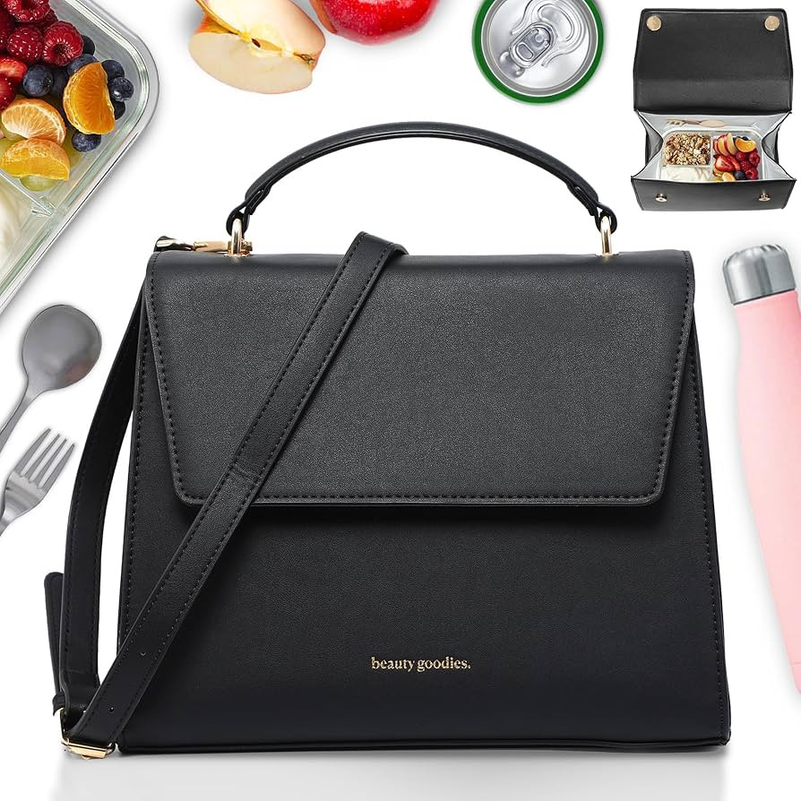Goodies Lab Lunch Bag Women Insulated Lunch Bag Purse, Leather Lunch Bag for Women, Lunch Box Pur... | Amazon (US)