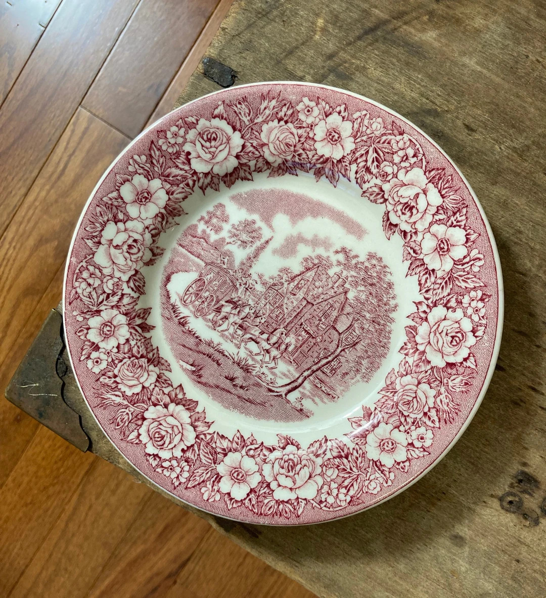 1950's Vintage Pink and White Floral Shenango China Small Saucer Plate Made in New Castle, Pa - E... | Etsy (US)