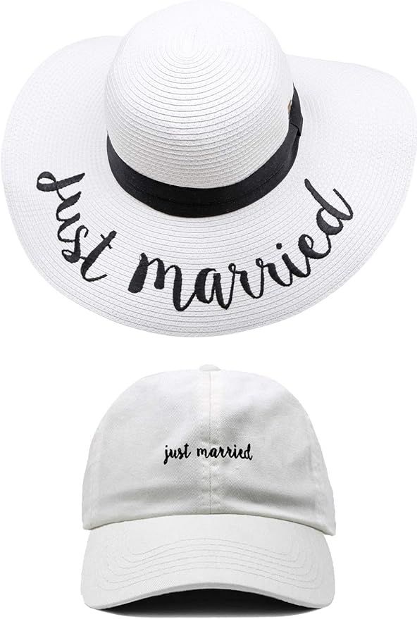 Funky Junque Women's Bridal Sun Hat Dad Hat Baseball Cap Bachelorette Party Bundle | Amazon (US)