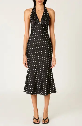 La Brea Polka Dot Halter Neck Slipdress | Nordstrom