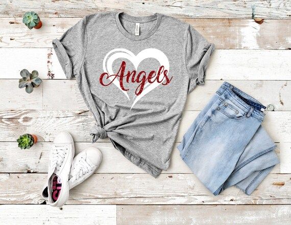 Anaheim LA Angels Heart  MLB Womens Tee Shirt Unisex | Etsy | Etsy (US)