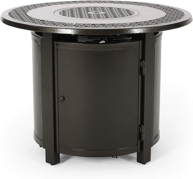 Christopher Knight Home 312973 Richard Outdoor Round Aluminum Fire Pit, Hammered Bronze | Amazon (US)