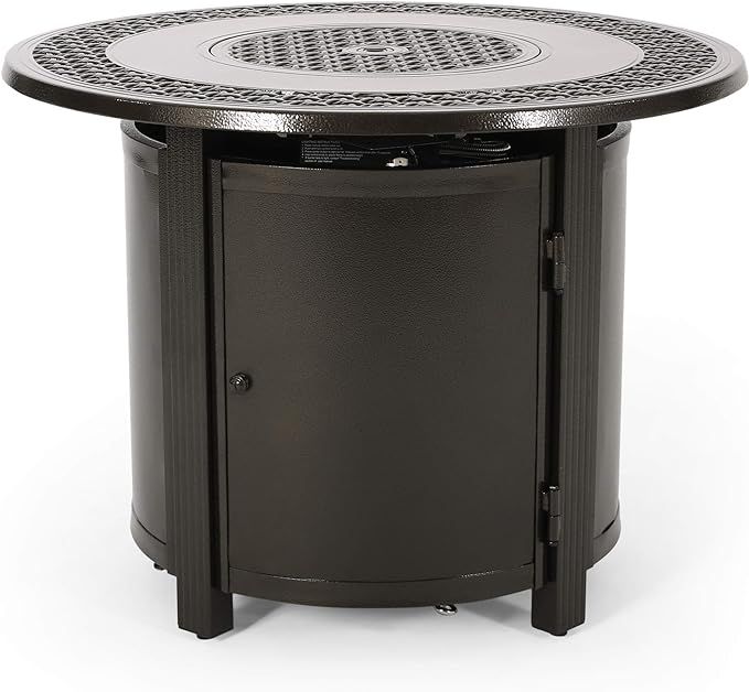 Christopher Knight Home 312973 Richard Outdoor Round Aluminum Fire Pit, Hammered Bronze | Amazon (US)