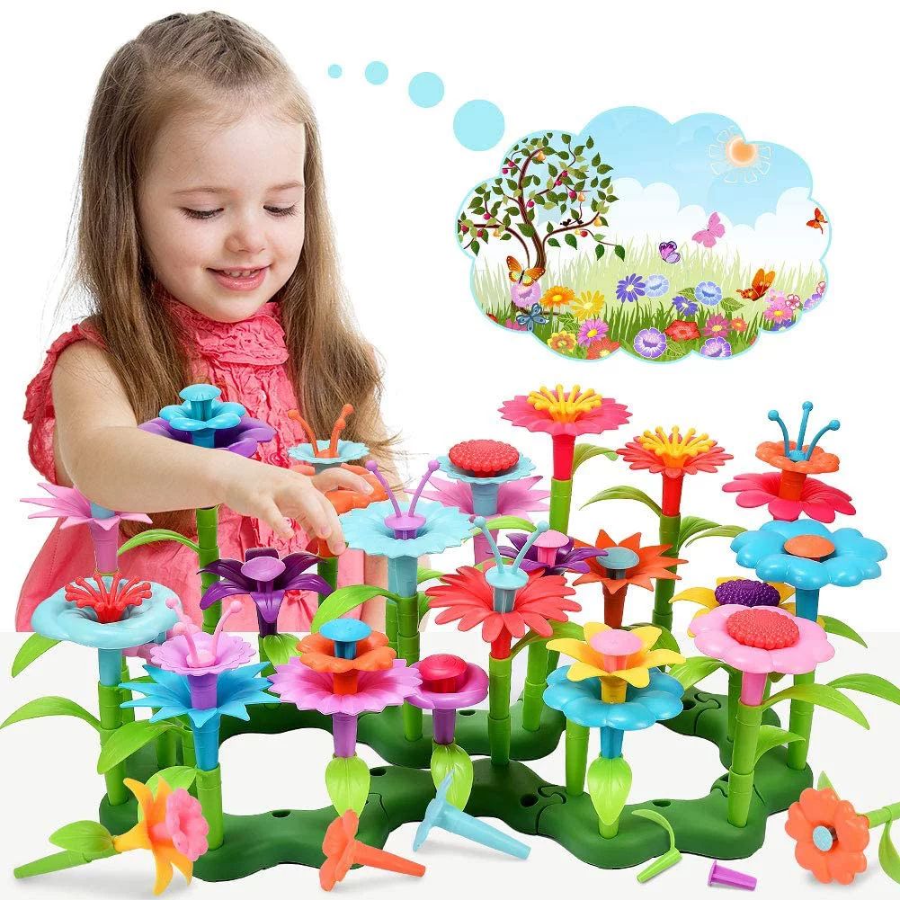 Flower Garden Building Toys Preschool STEM Toys DIY Arts Craft Kit Stacking Game Pretend Gardenin... | Walmart (US)