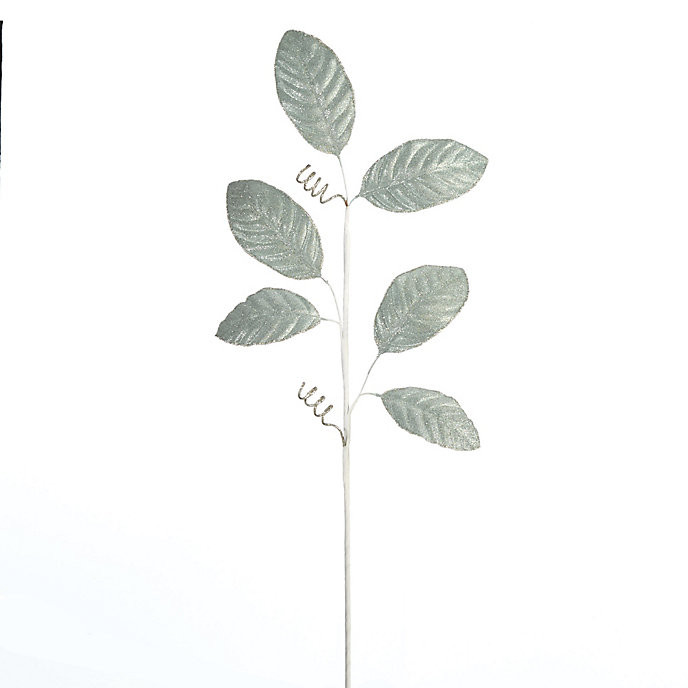 Glitter Beaded Magnolia Leaf Stem, Set of Six | Frontgate