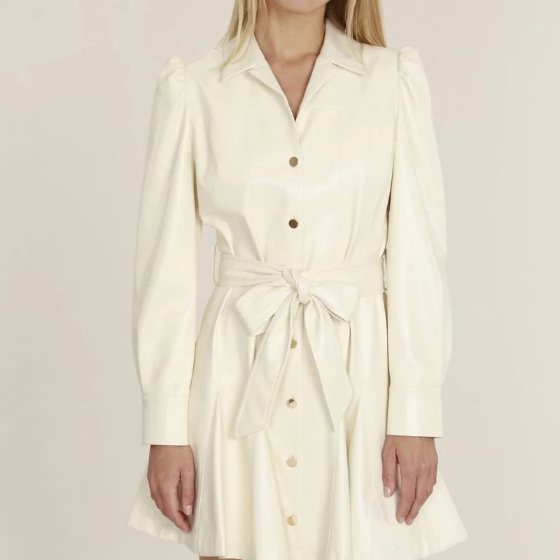 Dolce Cabo Vegan Belted Dress In Ivory - White - L | Verishop