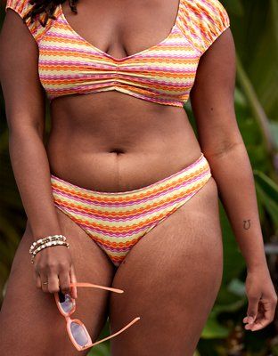 Aerie Striped Jacquard Bikini Bottom | American Eagle Outfitters (US & CA)