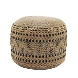 LR Home Handcrafted Black Chevron Natural Jute Pouf, tan/Black, 18"" x 18"" x 14 | Amazon (US)