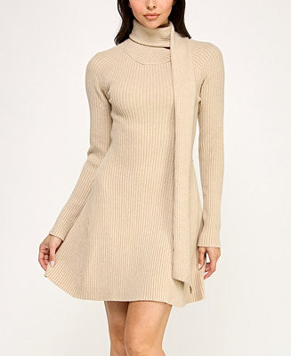 Rosie Harlow Juniors' Long Sleeve Short Sweater Dress - Macy's | Macy's